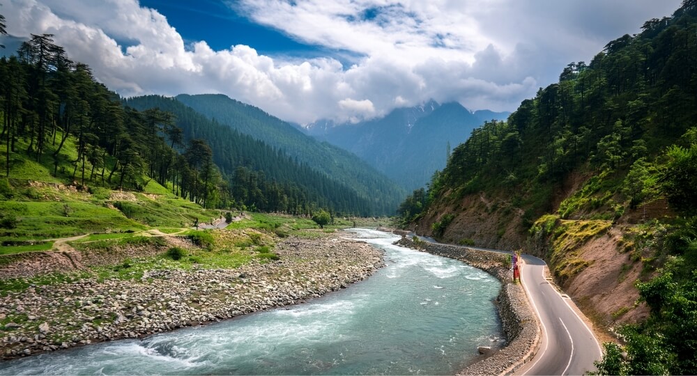 kasol riverside landscape