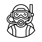 snorkelling vector icon