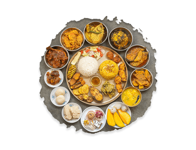 traditional bengali food platter